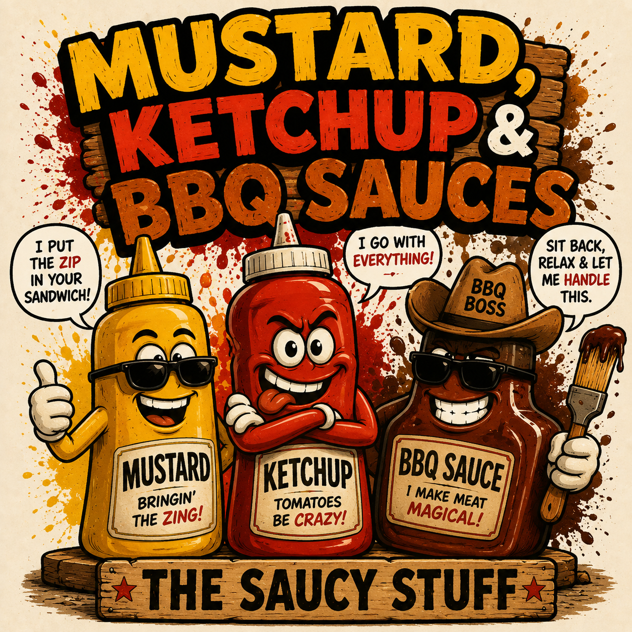 Mustards, Ketchup, BBQ Sauces