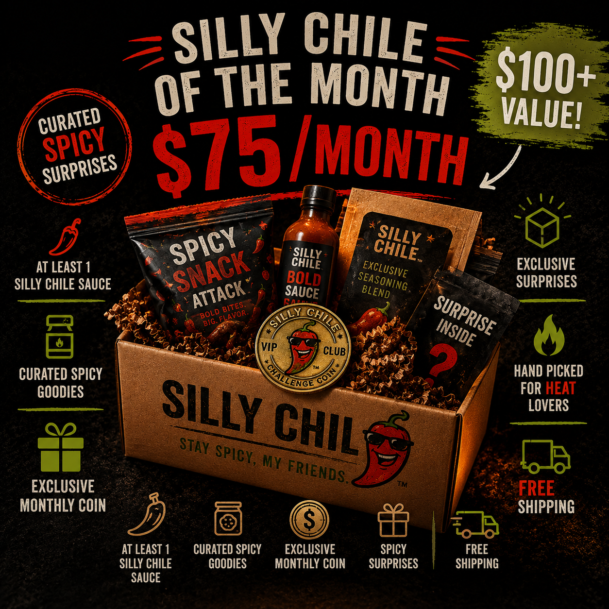 Silly Chile VIP Challenge Coin Club — $75