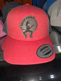 Red Yupong Baseball Hat Leather Patch